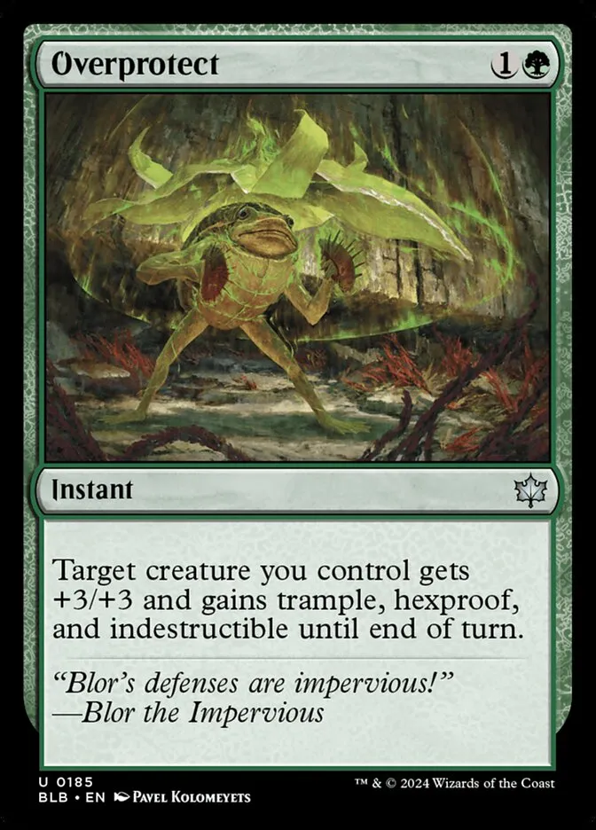 2024 Bloomburrow Overprotect uncommon #185 uncommon card image