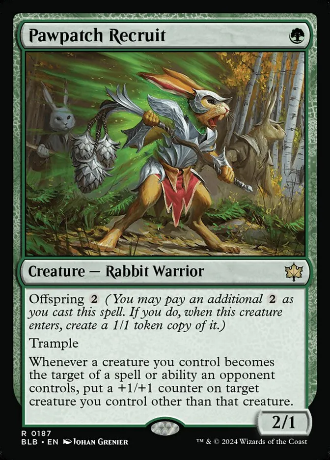 2024 Bloomburrow Pawpatch Recruit #187 rare card image
