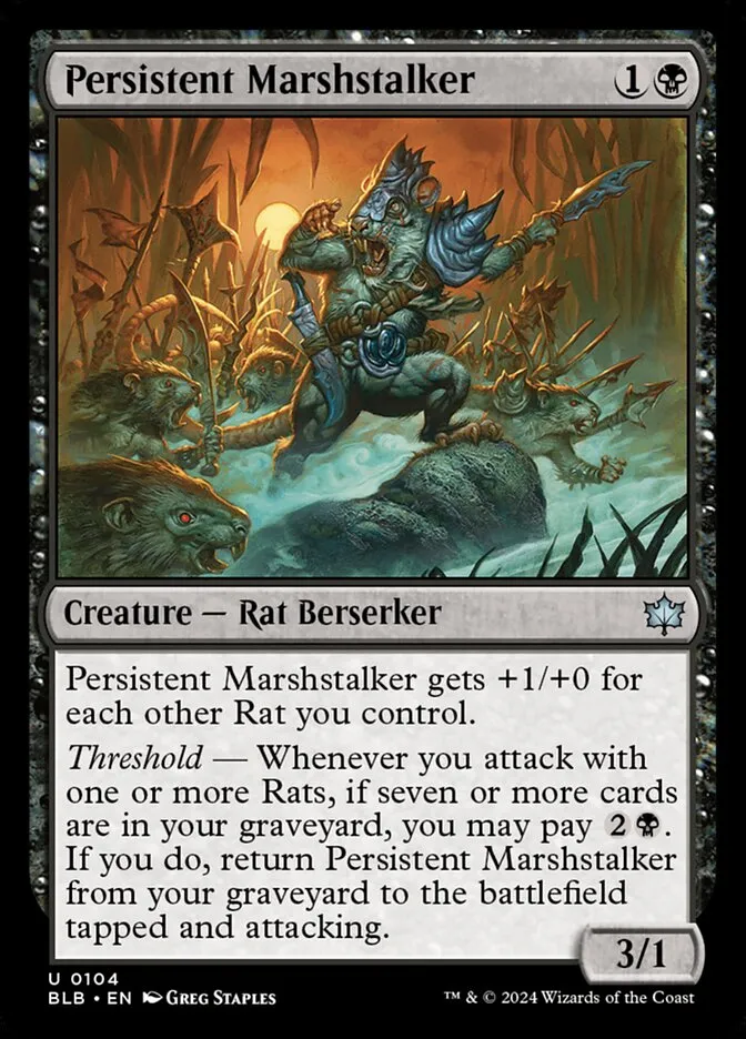 2024 Bloomburrow Persistent Marshstalker uncommon #104 uncommon card image