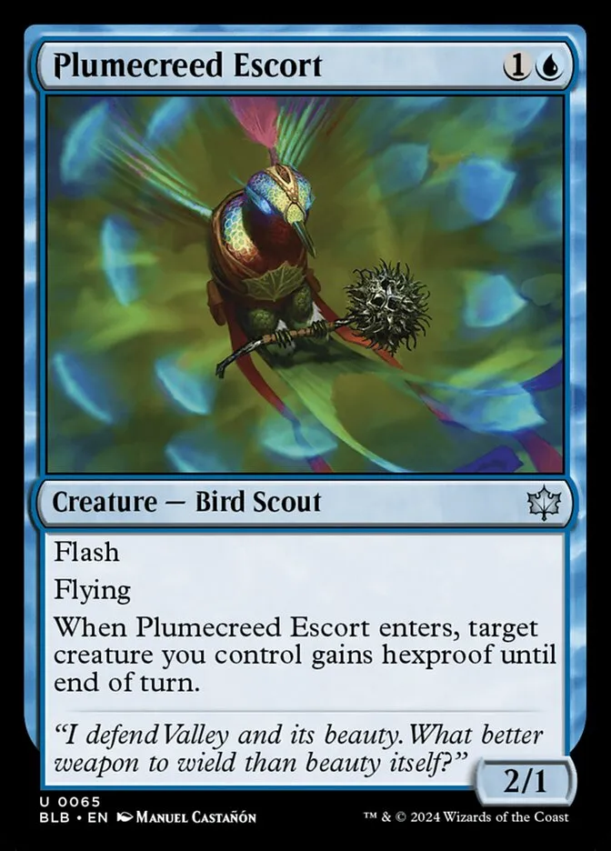 2024 Bloomburrow Plumecreed Escort [Foil] uncommon #65 uncommon card image