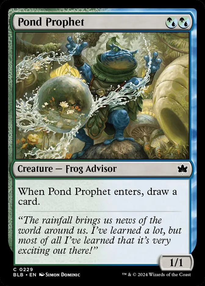 2024 Bloomburrow Pond Prophet #229 common card image