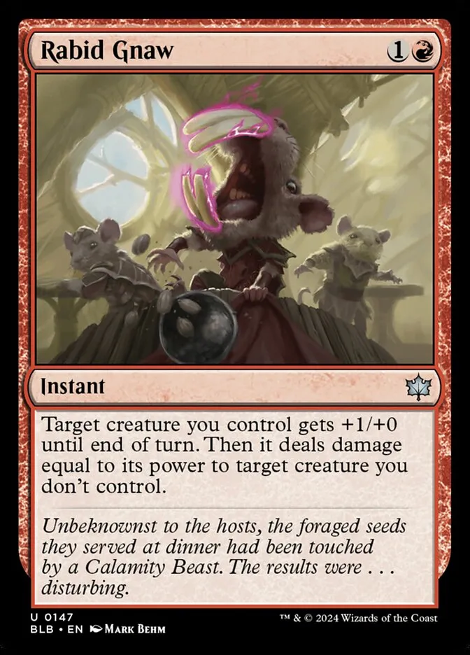 2024 Bloomburrow Rabid Gnaw #147 uncommon card image