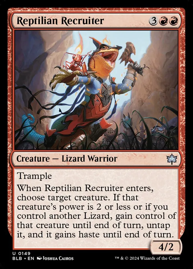 2024 Bloomburrow Reptilian Recruiter #149 uncommon card image