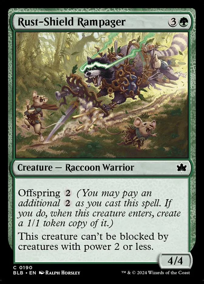 2024 Bloomburrow Rust-Shield Rampager common #190 common card image