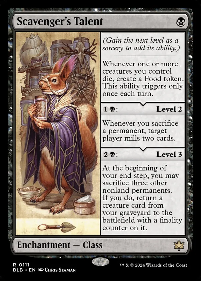 2024 Bloomburrow Scavenger's Talent #111 rare card image
