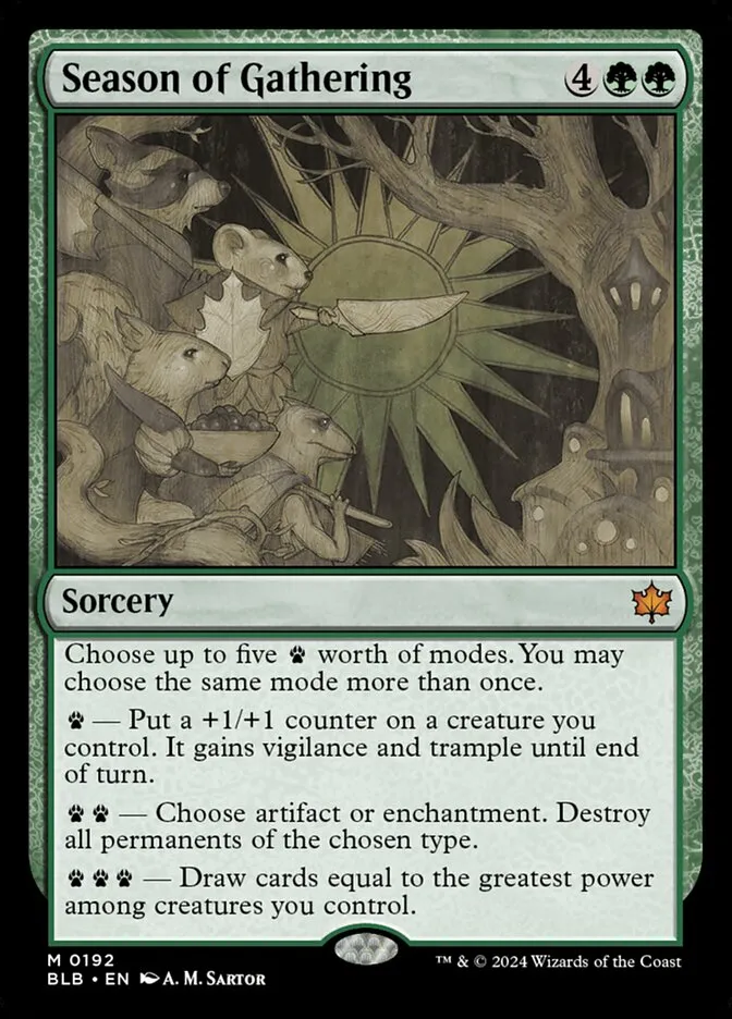 2024 Bloomburrow Season of Gathering [Prerelease] mythic #192 mythic card image