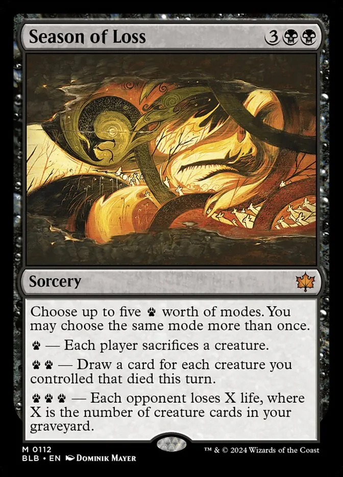 2024 Bloomburrow Season of Loss mythic #112 mythic card image