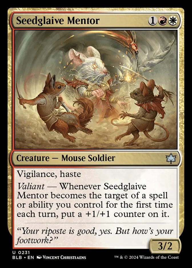 2024 Bloomburrow Seedglaive Mentor uncommon #231 uncommon card image