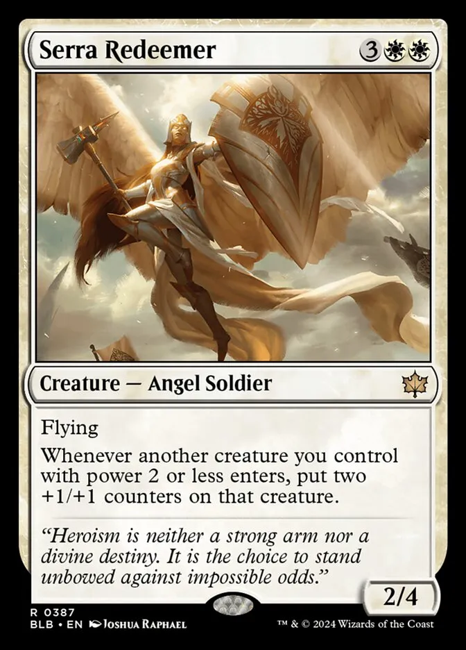 2024 Bloomburrow Serra Redeemer #387 rare card image