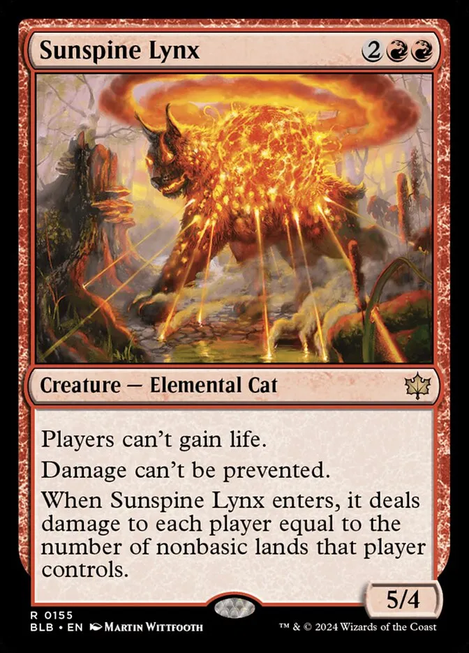 2024 Bloomburrow Sunspine Lynx #155 rare card image
