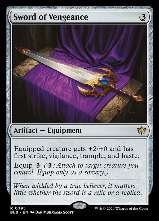2024 Bloomburrow Sword of Vengeance #395 rare card image