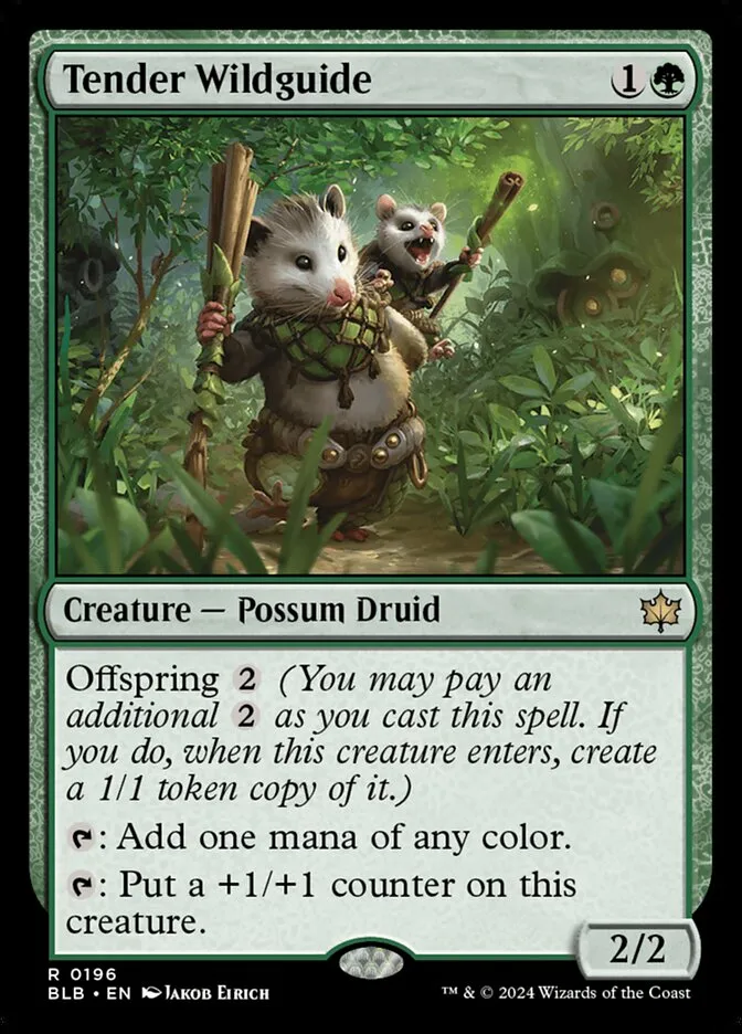 2024 Bloomburrow Tender Wildguide #196 rare card image