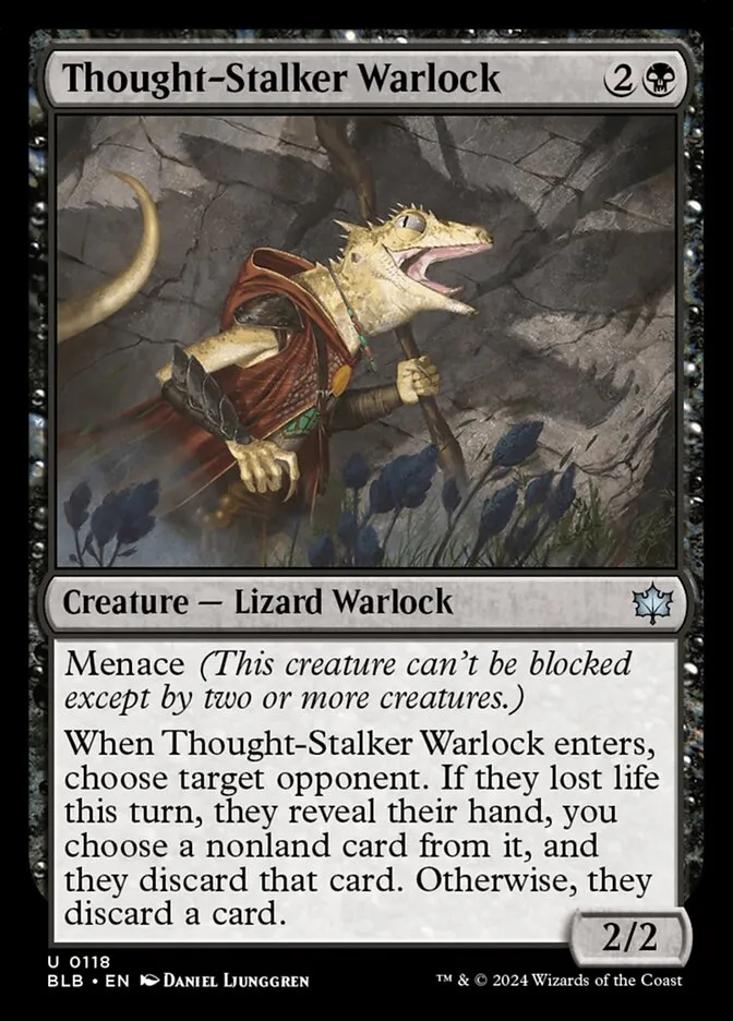 2024 Bloomburrow Thought-Stalker Warlock #118 uncommon card image