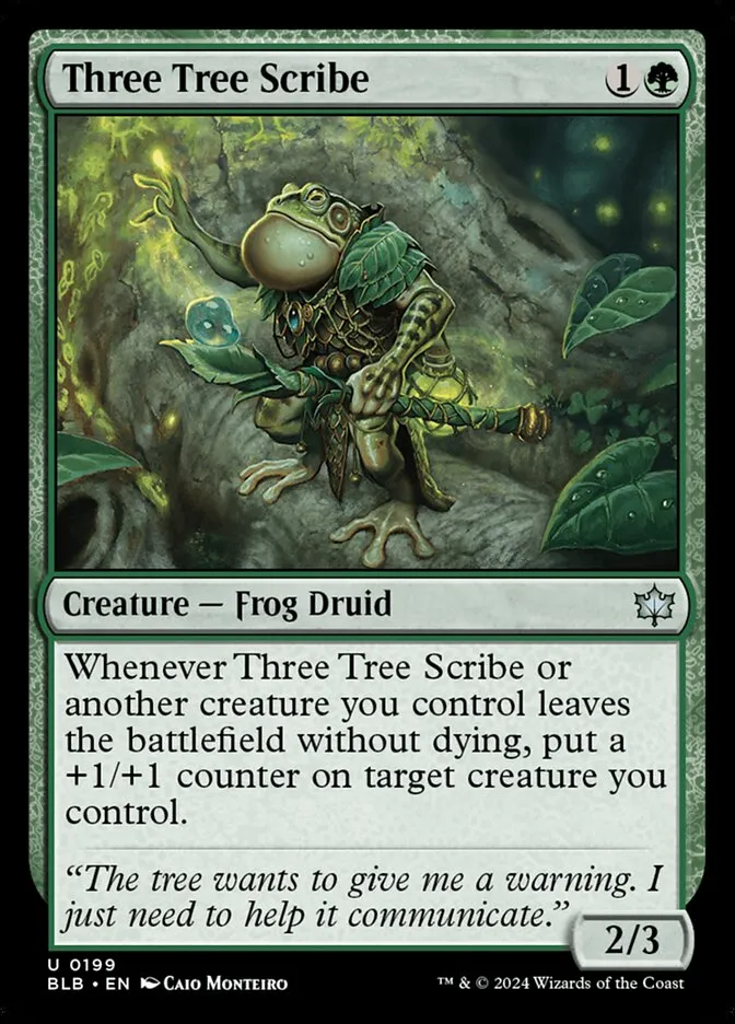2024 Bloomburrow Three Tree Scribe uncommon #199 uncommon card image