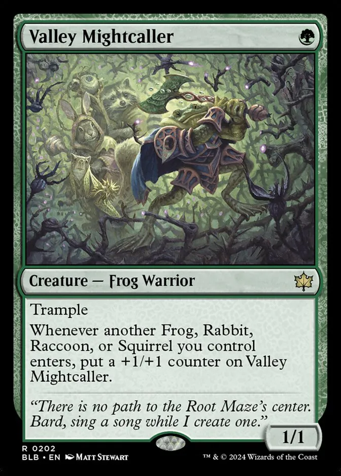 2024 Bloomburrow Valley Mightcaller #202 rare card image