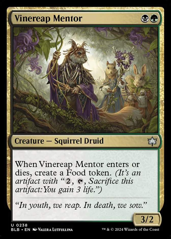 2024 Bloomburrow Vinereap Mentor #238 uncommon card image