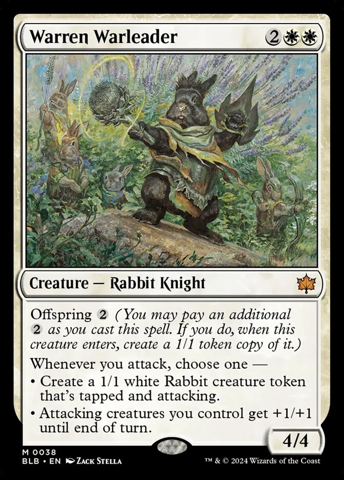 2024 Bloomburrow Warren Warleader [Foil] mythic #38 mythic card image