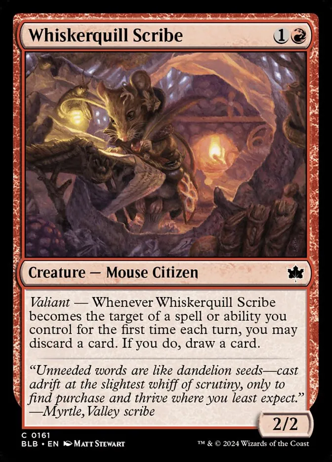 2024 Bloomburrow Whiskerquill Scribe #161 common card image
