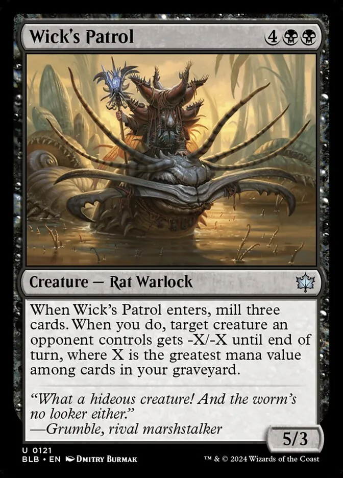 2024 Bloomburrow Wick's Patrol #121 uncommon card image