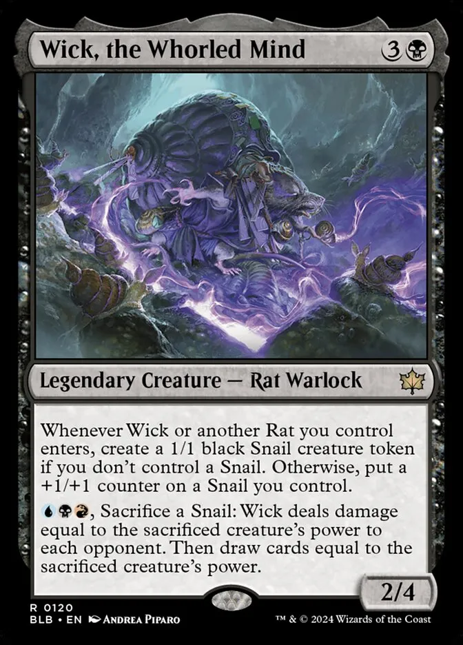 2024 Bloomburrow Wick, the Whorled Mind #120 rare card image
