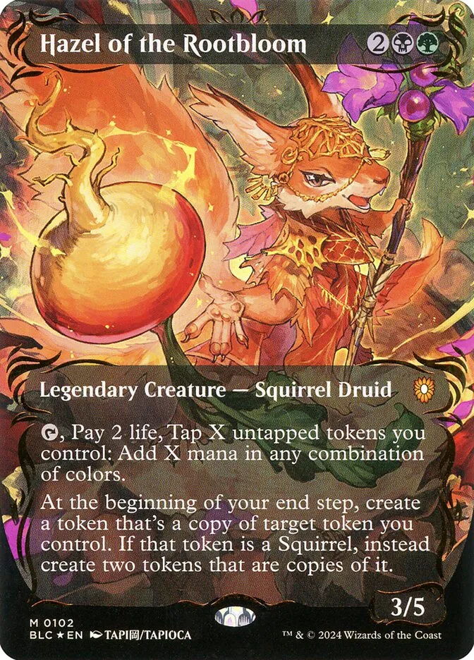 2024 Bloomburrow Commander Hazel of the Rootbloom mythic #102 mythic card image