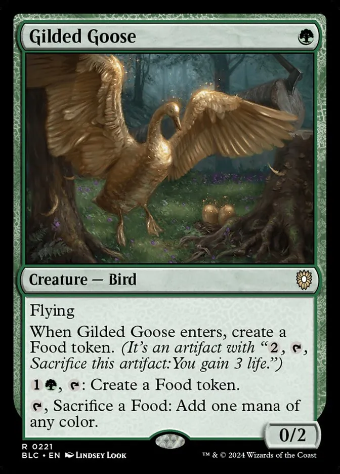 2024 Bloomburrow Commander Gilded Goose #221 rare card image