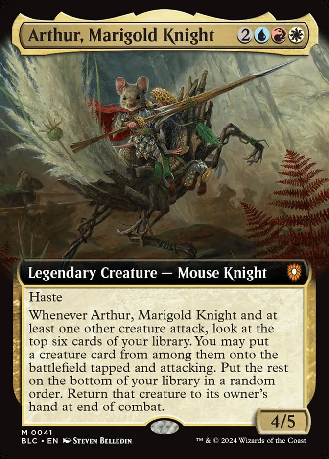 2024 Bloomburrow Commander Arthur, Marigold Knight mythic #41 mythic card image