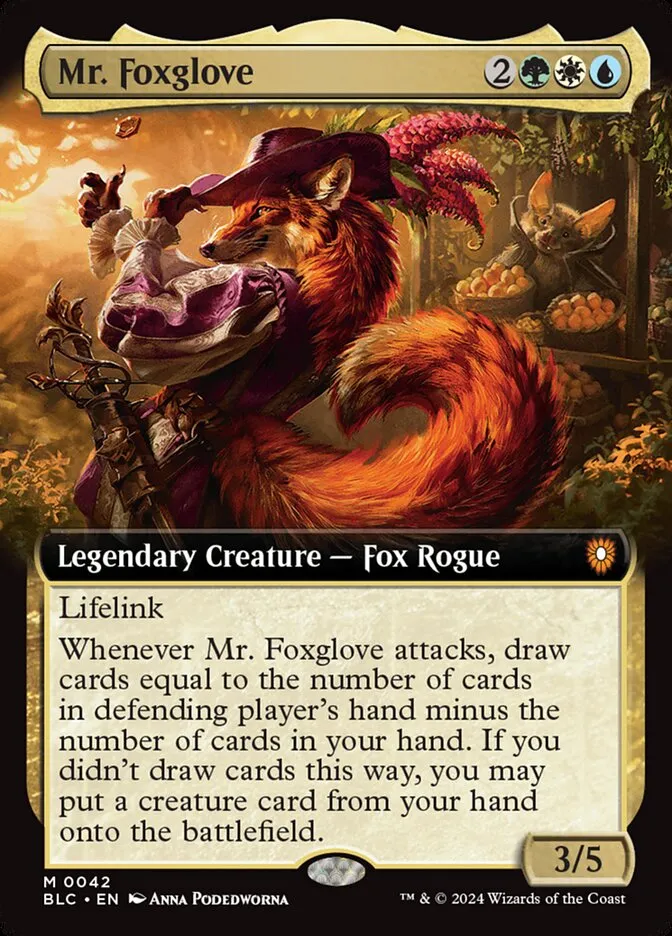 2024 Bloomburrow Commander Mr. Foxglove mythic #42 mythic card image