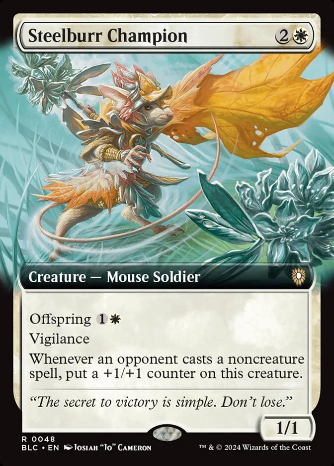 2024 Bloomburrow Commander Steelburr Champion rare #48 rare card image