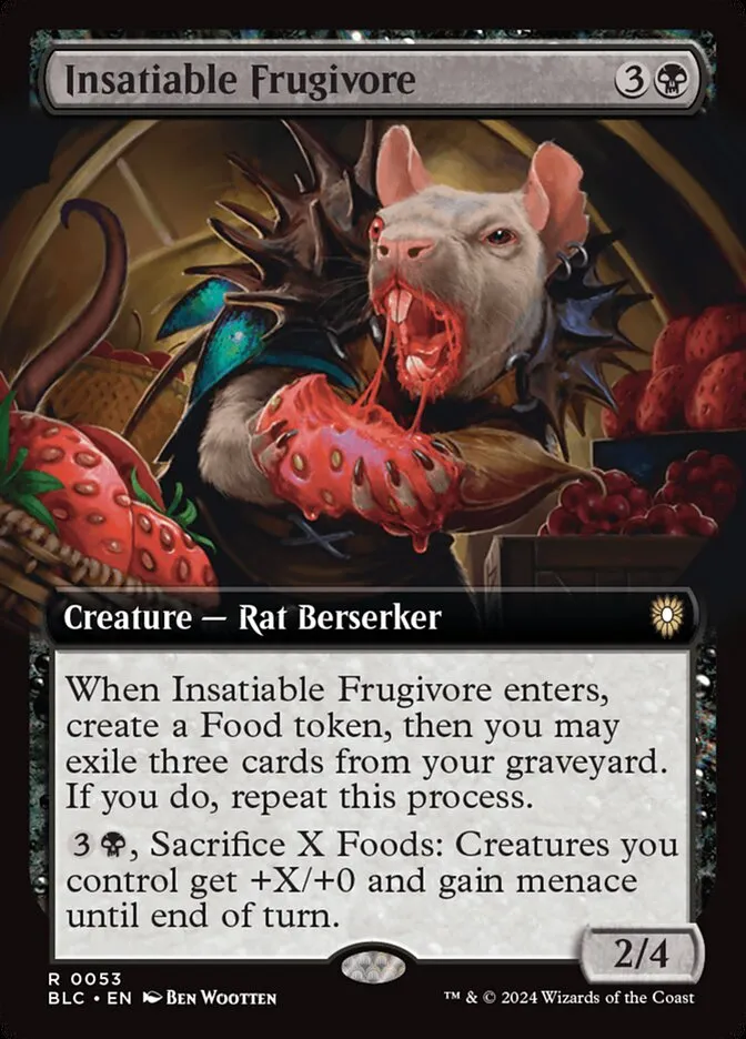 2024 Bloomburrow Commander Insatiable Frugivore rare #53 rare card image