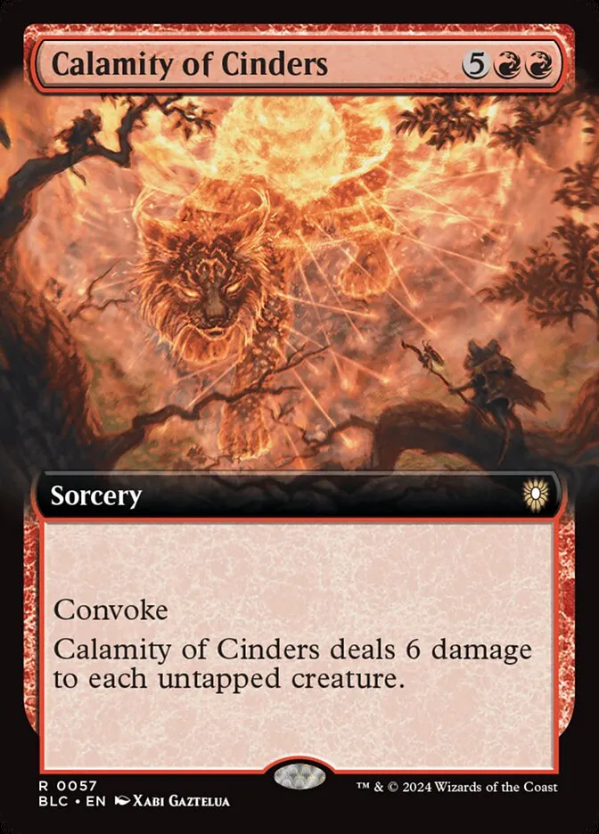 2024 Bloomburrow Commander Calamity of Cinders rare #57 rare card image