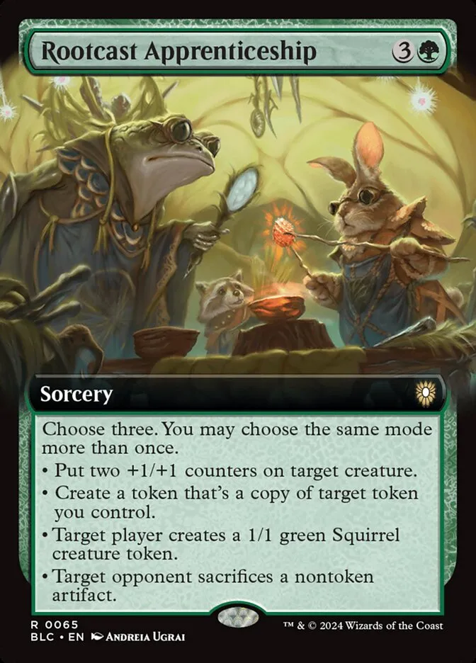 2024 Bloomburrow Commander Rootcast Apprenticeship rare #65 rare card image