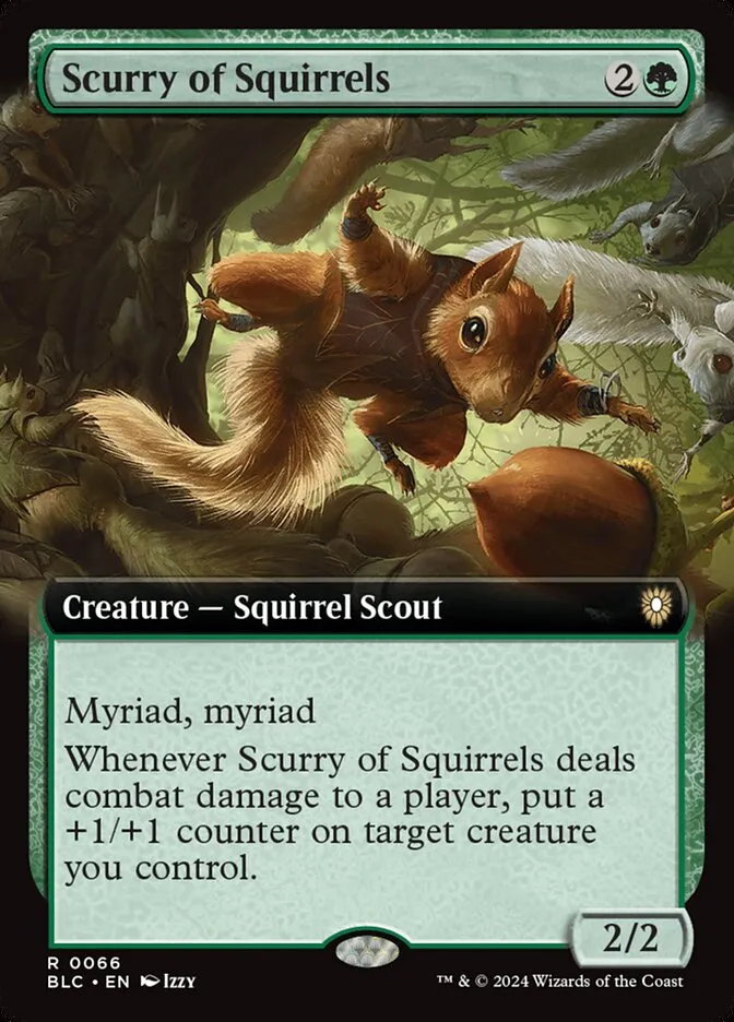 2024 Bloomburrow Commander Scurry of Squirrels rare #66 rare card image