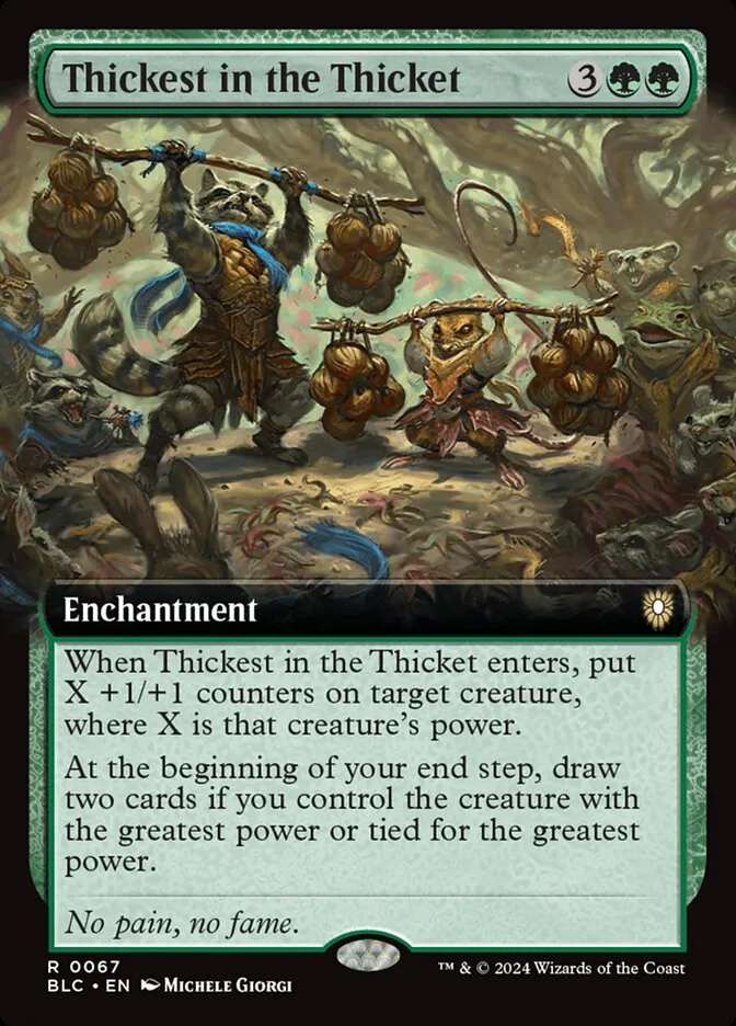 2024 Bloomburrow Commander Thickest in the Thicket rare #67 rare card image