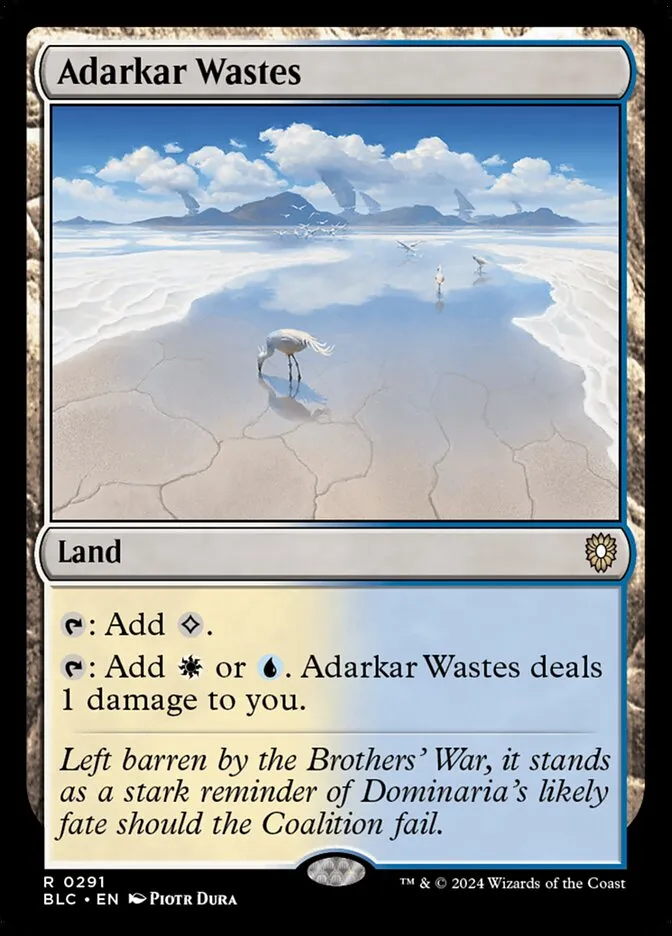 2024 Bloomburrow Commander Adarkar Wastes #291 rare card image