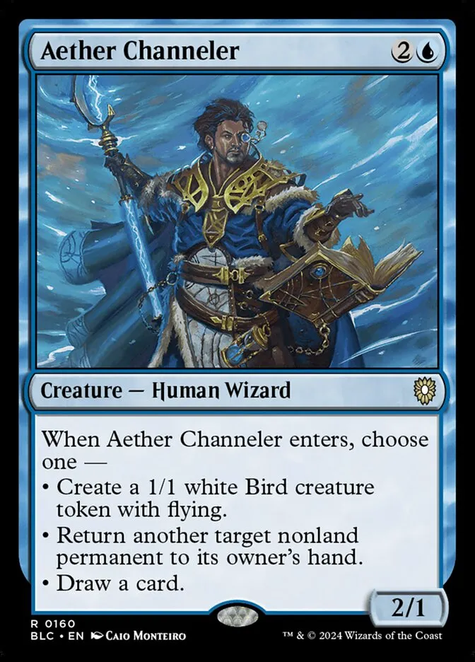 2024 Bloomburrow Commander Aether Channeler #160 rare card image