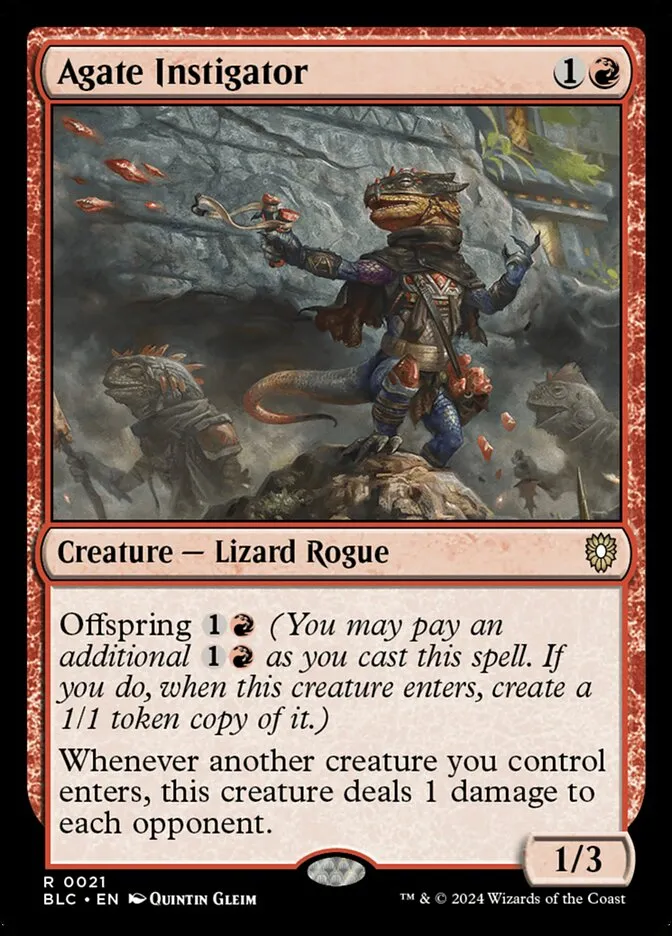 2024 Bloomburrow Commander Agate Instigator rare #21 rare card image