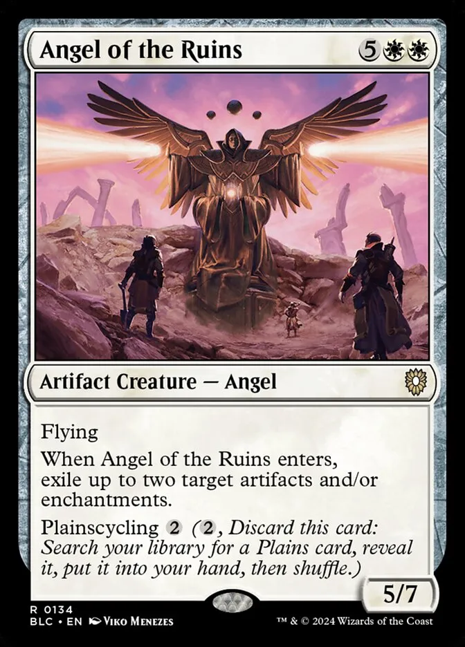 2024 Bloomburrow Commander Angel of the Ruins #134 rare card image