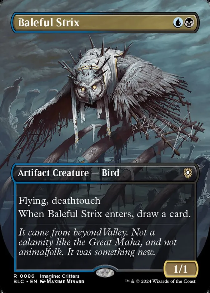 2024 Bloomburrow Commander Baleful Strix rare #86 rare card image