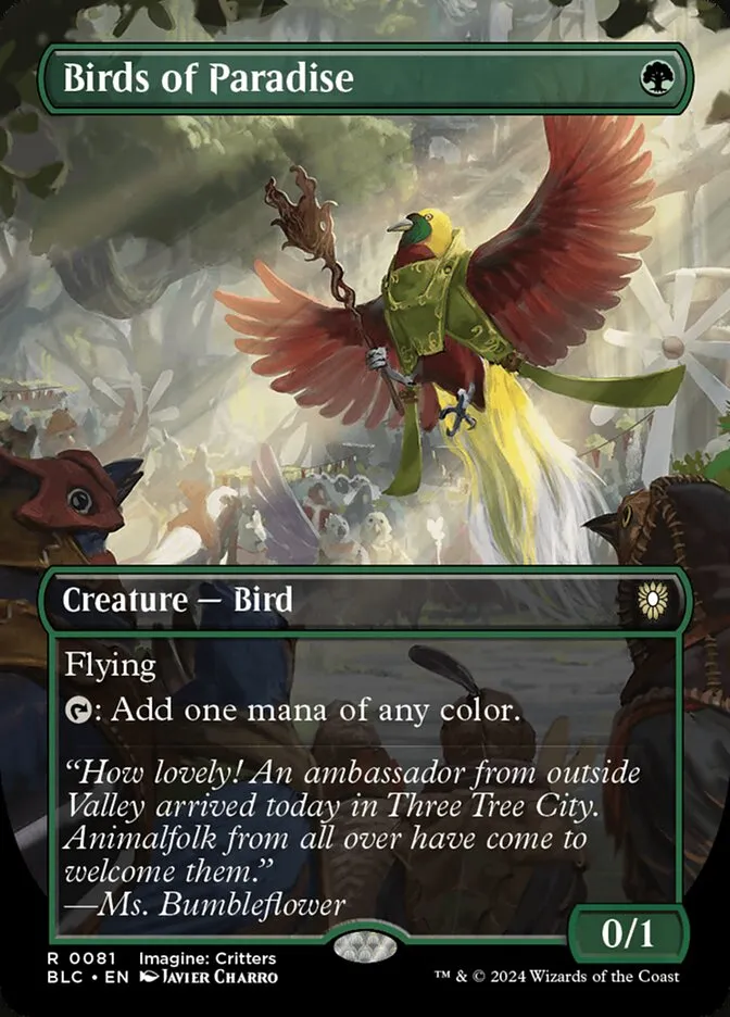 2024 Bloomburrow Commander Birds of Paradise rare #81 rare card image