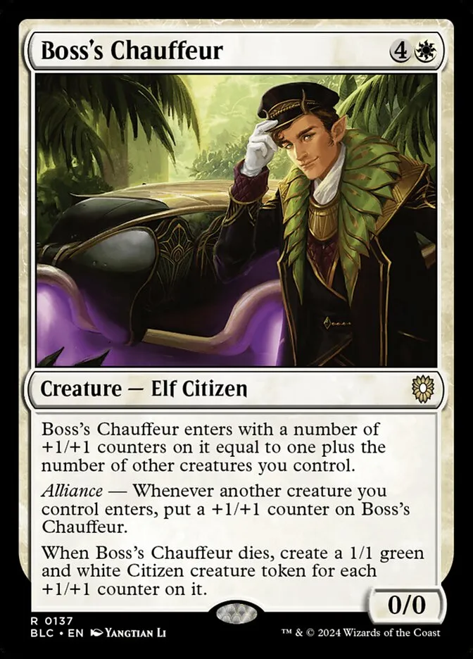 2024 Bloomburrow Commander Boss's Chauffeur #137 rare card image