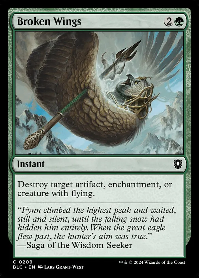 2024 Bloomburrow Commander Broken Wings common #208 common card image