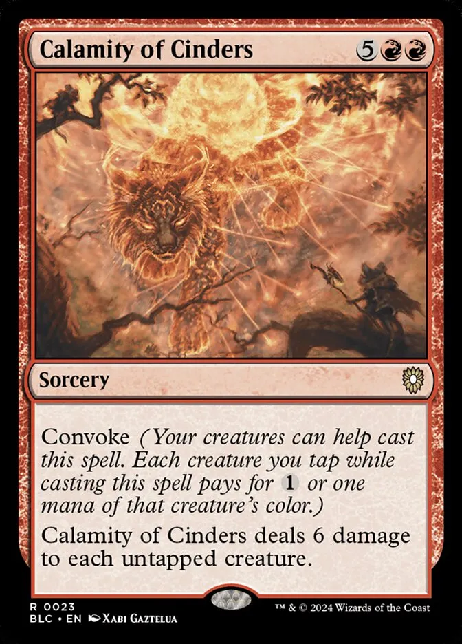 2024 Bloomburrow Commander Calamity of Cinders rare #23 rare card image