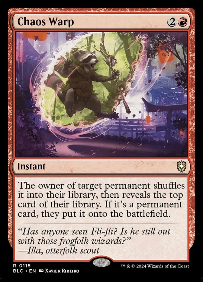 2024 Bloomburrow Commander Chaos Warp #115 rare card image
