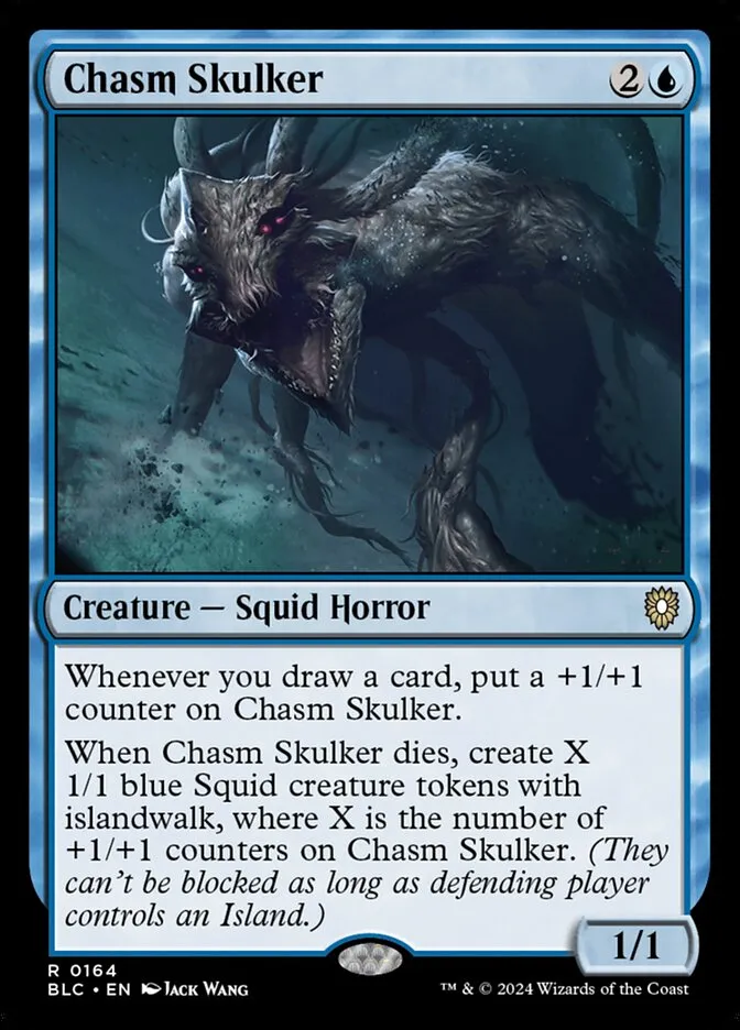 2024 Bloomburrow Commander Chasm Skulker #164 rare card image