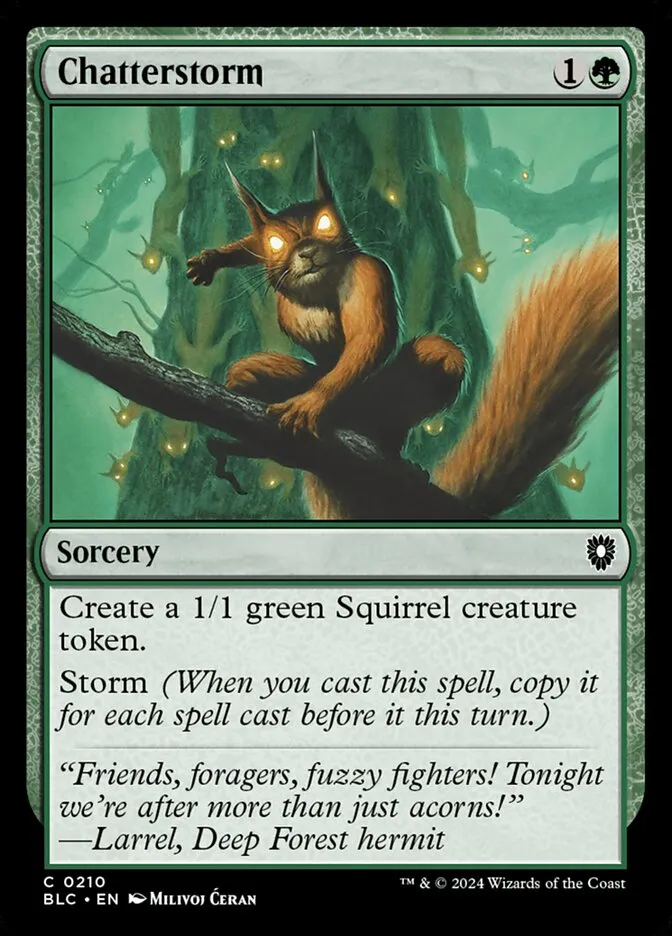 2024 Bloomburrow Commander Chatterstorm common #210 common card image