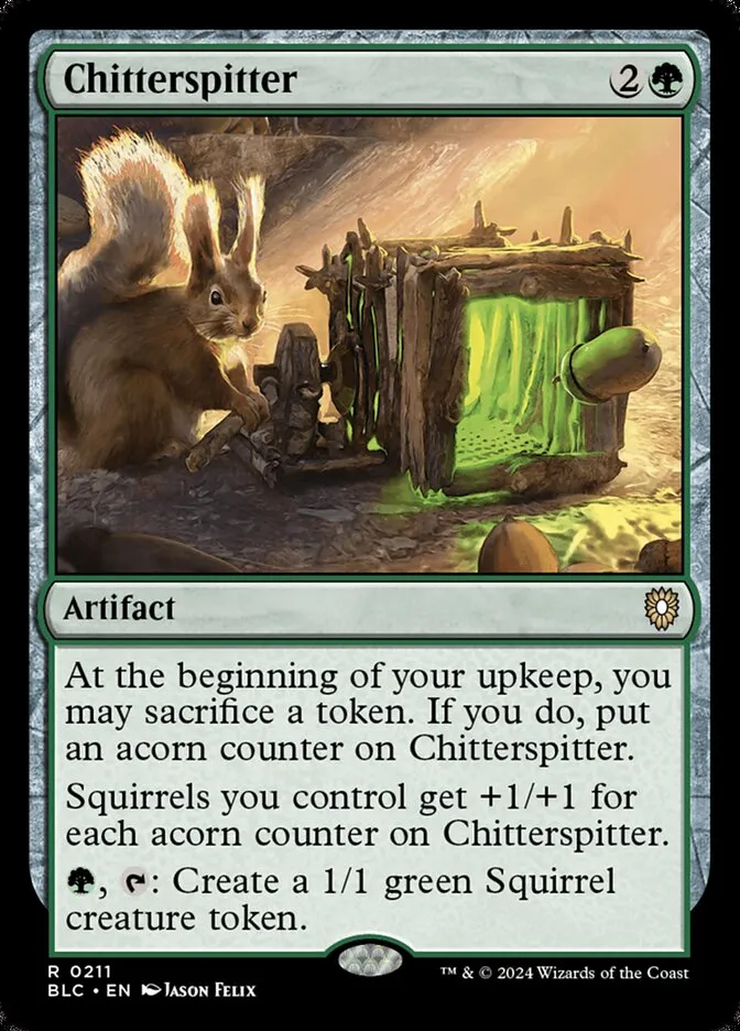 2024 Bloomburrow Commander Chitterspitter #211 rare card image
