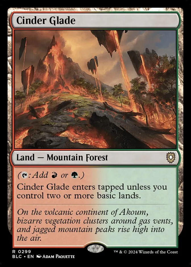 2024 Bloomburrow Commander Cinder Glade #299 rare card image
