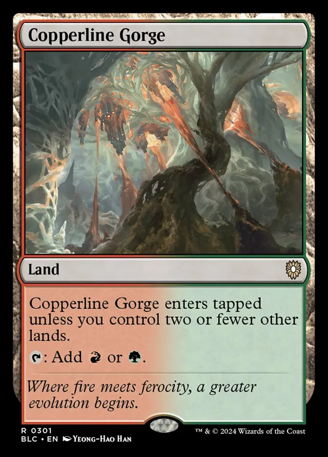 2024 Bloomburrow Commander Copperline Gorge #301 rare card image