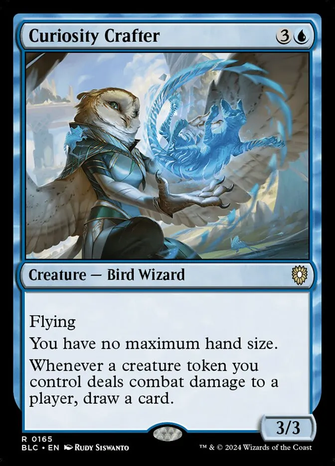 2024 Bloomburrow Commander Curiosity Crafter #165 rare card image